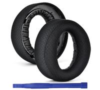 Adhiper PS5 almohadillas de repuesto compatibles con Sony PS5 Pulse 3D Headset, almohadillas de repuesto de tejido de malla transpirable y espuma viscoelástica (Negro)