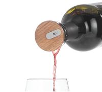 AdHoc CasQ - Vertedor de vino y tapón de roble, acero inoxidable, plástico y silicona