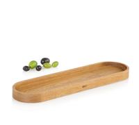 AdHoc Coaster Posto - Bandeja de Madera, Madera de Acacia, Molinillo de Sal y Pimienta, Soporte para Cuenco de Leche y azúcar, Soporte para té y café, vinagrera para Velas, 35 x 8 cm