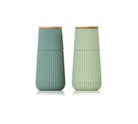 ADHOC Juego de 2 molinillos de sal y pimienta SCAPE de 12 cm, verde claro y oscuro verde