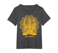 Adi Shakti Krishna Camiseta, Mujer Tallas Grandes, Jaspeado Oscuro, 2XL Grande