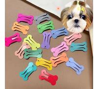 ADIASEN 20 horquillas coloridas con forma de hueso para mascotas pequeñas, pinzas para el pelo para perros de peluche, Yorkshire, perros malteses, chihuahua, accesorios de aseo para perros, 1 pulgada,