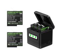 Adicop Insta 360 Ace Pro 2 Baterías de repuesto, 2 unidades de 1850 mAh + 3 compartimentos LCD Cargador Accesorios