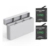 Adicop Osmo 360 Batería Repuesto Compatible con dji Osmo 360/Action 6/5 Pro/3/4, 2PCS 2100 mAh Batería + Accesorios Cargador Rápido Compatible con dji Osmo 360/Action 6/5 Pro/3/4 Cámara