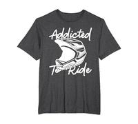 Adicto a la conducción | Motocross Camiseta, Hombre Tallas Grandes, Jaspeado Oscuro, 3X Alto