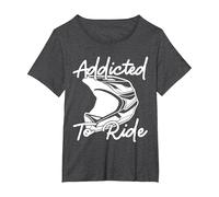 Adicto a la conducción | Motocross Camiseta, Mujer Tallas Grandes, Jaspeado Oscuro, 5XL Grande