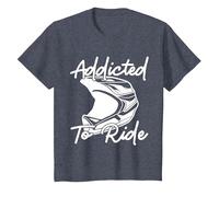 Adicto a la conducción | Motocross Camiseta, Niños, Azul Jaspeado, 4 años
