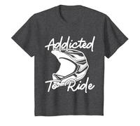 Adicto a la conducción | Motocross Camiseta, Niños, Jaspeado Oscuro, 12 años