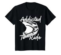 Adicto a la conducción | Motocross Camiseta, Niños, Negro, 6 años