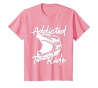Adicto a la conducción | Motocross Camiseta, Niños, Rosado, 12 años