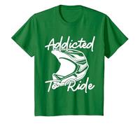 Adicto a la conducción | Motocross Camiseta, Niños, Verde Kelly, 12 años