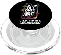 Adicto a Las Redes sociales se desconectó una Vez Que el teléfono Humor Meme PopSockets PopGrip para MagSafe