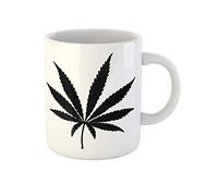 Adicto Adicción A La Hoja De Marihuana Cannabinol Negro Cannabis Primer Plano Droga Tazón Cerámica Tazas Té Graciosa Tazón De Café Regalos Divertidos Para Navidad Colegas Familiares 330Ml