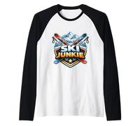 Adicto al esquí Divertido Adicto a la Broma del Instructor Amante del esquí Camiseta Manga Raglan