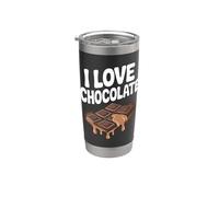 Adictos al chocolate I Love Chocolate Sweet Tooth Vaso térmico de acero inoxidable de doble pared