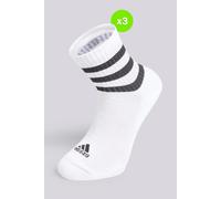 adidas Unisex adulto 3-Stripes Cushioned Sportswear Mid-Cut Socks 3 Pairs, White / Black, 8.5-10