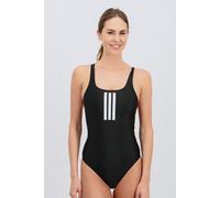 adidas Donna 3 Stripes V-Back Swimsuit, Black/White, 48