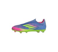 Adidas - Bota de fútbol F50 League LL FG/MG, Unisex, Blue Fusion-Lucid Lemon-Lucid Pink, 10 UK