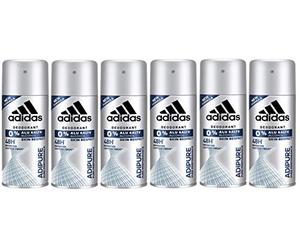 adidas adipure - Spray corporal desodorante para hombre, 6 unidades (6 envases de 150 ml)