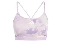 adidas Aeroreact Training Essentials Light Support Tie-Dye Flower-Print Bra Sujetador Deportivo, Putty Mauve/Preloved Fig, S A-B Mujer