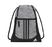 adidas Alliance Sackpack (12l) Lightweight Athletic Small Drawstring Team Sports Workout Bag Bolsa de Saco, Gris/Negro/Blanco, Talla única Unisex Adulto