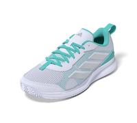 adidas Avaflash Low Tennis Shoes, Zapatillas de Tenis Mujer, Cloud White/Silver Metallic/Flash Aqua, 40 EU