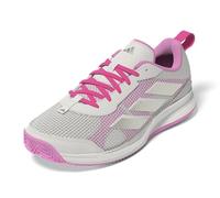 adidas Avaflash Low Tennis Shoes, Zapatillas de Tenis Mujer, Core White/Silver Met./Lucid Pink, 41 1/3 EU