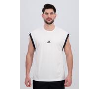 adidas Uomo Basketball All World Sleeveless Tank, White/Black, XXL