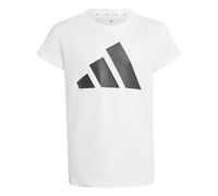 adidas Bambine e Ragazze Essentials Cotton T-Shirt, White/Black, 14-15 Years
