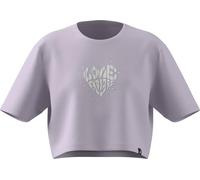 adidas Bambine e Ragazze Everyday Glam Cropped Graphic T-Shirt Junior, Ice Lavender, 13-14 Years