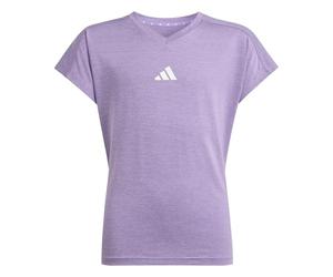 adidas Bambine e Ragazze Goto PZ V Neck T-Shirt, Active Purple/Ice Lavender/White, 5-6 Years