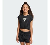 adidas Bambine e Ragazze Seasonals Collegiate Typography T-Shirt, Black/Off White, 11-12 Years