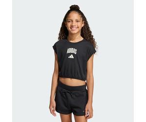 adidas Bambine e Ragazze Seasonals Collegiate Typography T-Shirt, Black/Off White, 11-12 Years