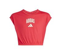 adidas Bambine e Ragazze Seasonals Collegiate Typography T-Shirt, Pure Ruby/Off White, 9-10 Years