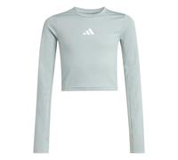 adidas Bambine e Ragazze Techfit Longsleeve tee, Wonder Sage/White, 14-15 Years