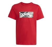 adidas Bambini e Ragazzi Camo Linear Junior Boys Graphic tee, Better Scarlet, 9-10 Years