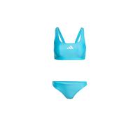 adidas Mujer 3 Stripes V-Back Bikini, Lucid Cyan/White, 38