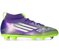 Adidas - Bota de fútbol F50 League FG/MG Mid Niño, Unisex, Purple Rush-White-Lucid Lemon, 34 EUR