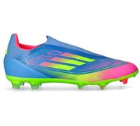 Adidas - Bota de fútbol F50 League LL FG/MG, Unisex, Blue Fusion-Lucid Lemon-Lucid Pink, 10,5 UK