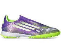 adidas F50 League Laceless Turf Football Boots, Botas de fútbol Unisex Adulto, Purple Rush/Cloud White/Lucid Lemon, 40 2/3 EU