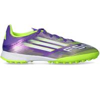 Adidas - Bota de fútbol F50 League Turf Niño, Unisex, Purple Rush-Ftwr White-Lucid Lemon, 4,5 UK