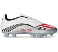 adidas F50 Messi Club Firm Multi Ground Football Boots, Botas de fútbol Unisex Adulto, Cloud White/Lucid Red/Silver Metallic, 40 EU