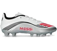 Adidas - Bota de fútbol F50 Messi League MG Niño, Unisex, White-Lucid Red-Silver Met, 4 UK