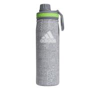 adidas Botella de agua de metal de 600 ml, acero inoxidable 18/8 con aislamiento de doble pared para caliente/frío, Adi Font Madness gris piedra/gris/verde lima lúcido, talla única