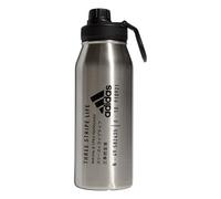 adidas 1 Liter (32 oz) Metal Water Bottle, Hot/Cold Double-Walled Insulated 18/8 Stainless Steel Accesorio, Acero y Negro, M-L Unisex