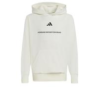 adidas Boy's Sudadera de Felpa con Capucha y Eslogan, Off White, 140
