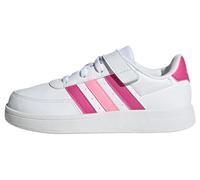 adidas Breaknet Lifestyle Court Elastic Lace and Top Strap Shoes, Zapatillas de Tenis, Cloud White/Lucid Fuchsia/Beam Pink, 34 EU