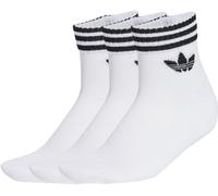 Adidas - Calcetines 3 bandas Ankle (3 pares), Unisex, White, L