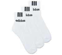 adidas Calcetines 3-Stripes Linear Half-Crew Cushioned Socks 3 Pairs in Blanco L