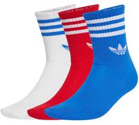 Adidas - Calcetines 3S Crew S (3 pares), Unisex, Better Scarlet-Blue-White, M